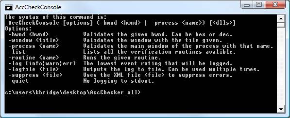 Description: Description: Description: Description: The AccChecker console application.